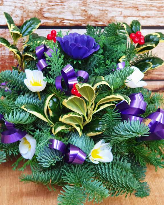Purple Christmas Posie Lyonshall nurseries