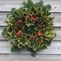 Fresh Holly Wreath & Christmas Posie