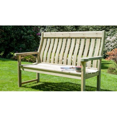 Alexander Rose Pine High Back 5ft Farmers Bench - image 4