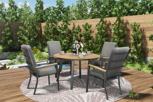 Singapore 4 Seat Round Dining Set - image 1